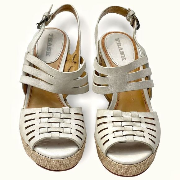 Trask 'Willow' Leather Platform Wedge Sandal - Picture 6 of 16